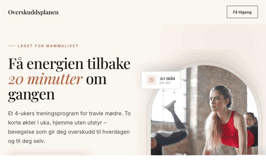 Overskuddsplanen nettside